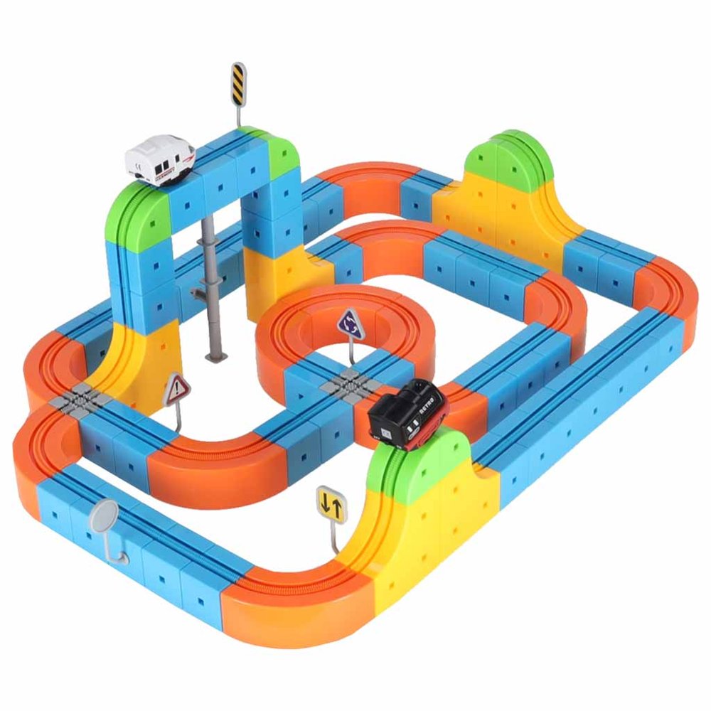 Circuit Magnétique — Trains & Ponts (140 pièces)